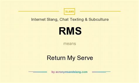 rms meaning slang